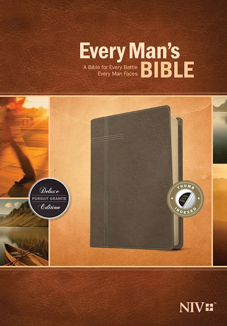 NIV Every Man's Bible-Pursuit Granite LeatherLike Indexed by Arterburn Stephen