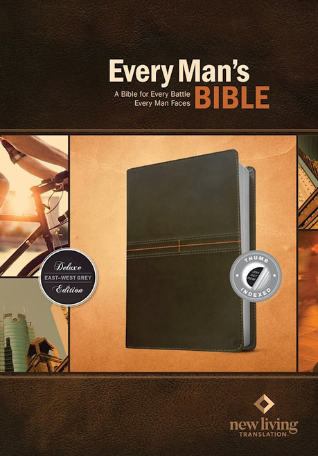 NLT Every Man's Bible-East West Grey LeatherLike Indexed by Arterburn Stephen