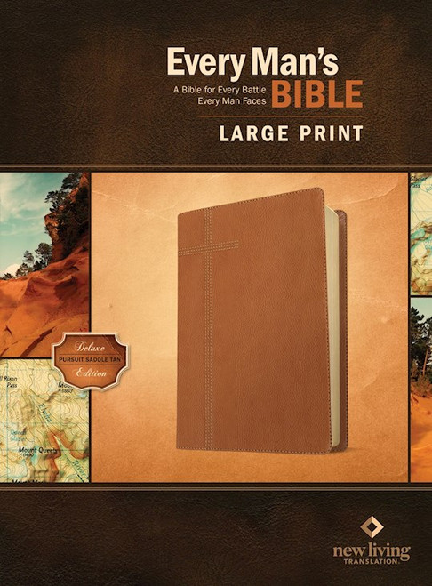 NLT Every Man's Bible/Large Print-Pursuit Saddle Tan LeatherLike by Arterburn Stephen