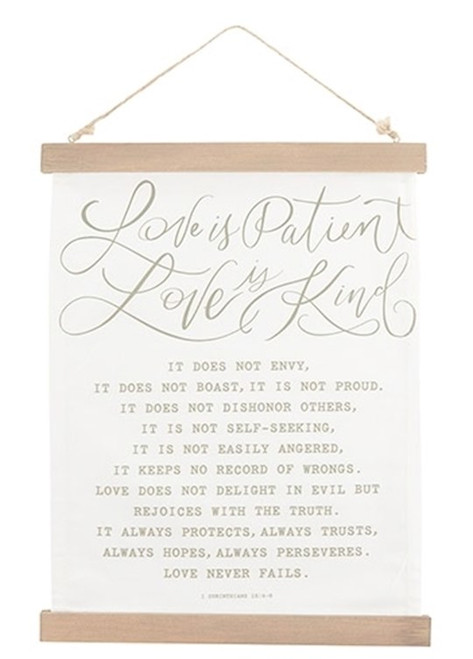 Canvas Banner-Love Is Patient (12" x 16") by Heartfelt
