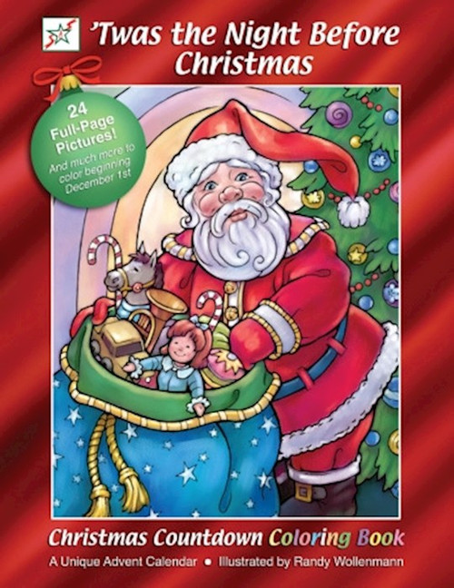 Christmas Countdown Coloring Book-Twas The Night Before Christmas (8.5 x 11) by Vermont Christmas