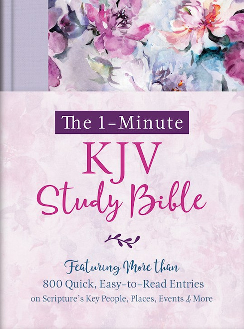 KJV The 1-Minute Study Bible-Lavendar Petals Hardcover by Barbour Staff