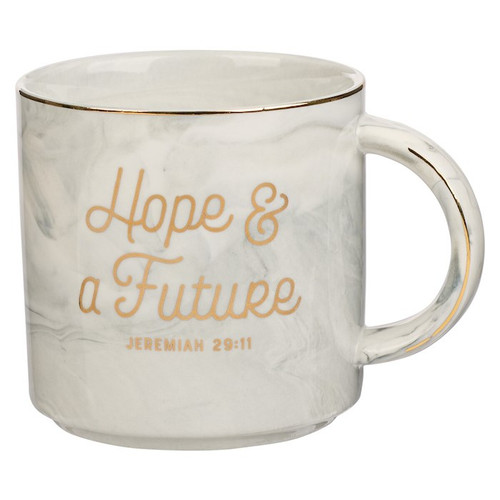 Mug-Hope & A Future (Jeremiah 29:11)-Gray Marbled (MUG930) by Christian Art Gift