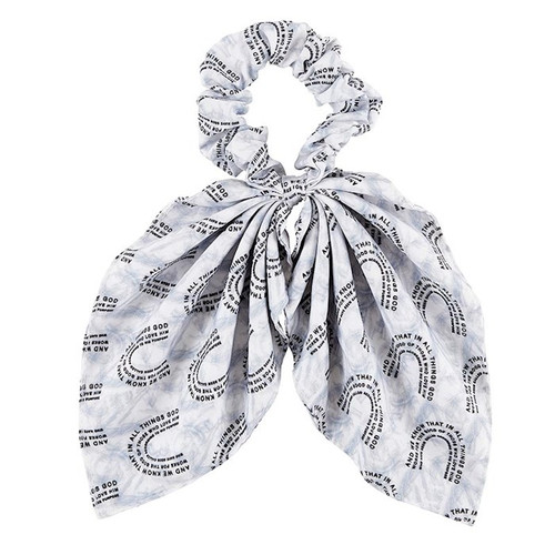 Scrunchie-Romans 8:28-Grey/White (22-24"D x 3.5"W) by Gifts Of Faith
