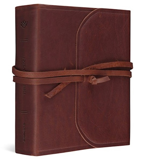 ESV Journaling Bible-Brown Natural Leather With Flap & Strap by Crossway