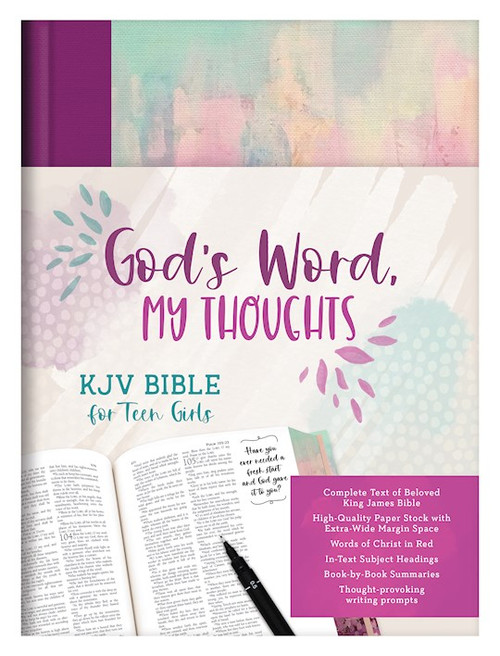 KJV God's Word My Thoughts Bible For Teen Girls-Hardcover by Barbour Staff