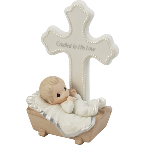 Figurine-Cradled In His Love Cross-Boy (6.25"H) by Precious Moments
