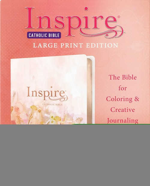 NLT Inspire Catholic Bible/Large Print-Pink Fields w/Rose Gold LeatherLike by Tyndale House