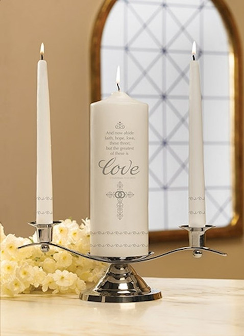 Candle-Wedding-Unity Set-Faith Hope And Love-Silver by Will & Baumer
