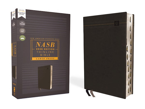 NASB 2020 Thinline Bible/Large Print (Comfort Print)-Black Leathersoft Indexed by Zondervan