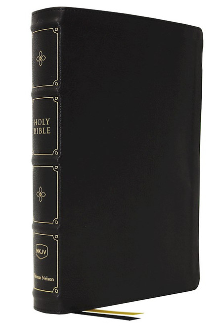 NKJV Verse-By-Verse Reference Bible/Large Print (Comfort Print)-Black Leathersoft by Nelson Bibles