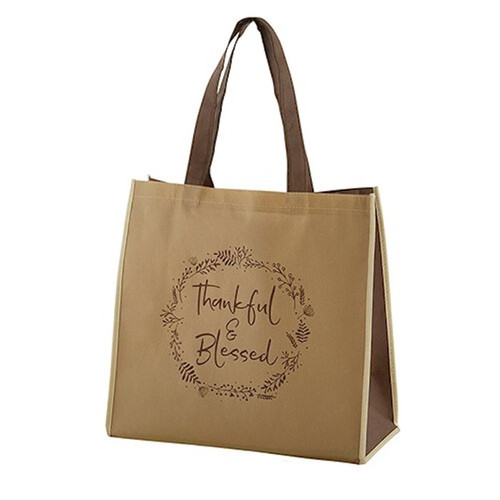 Tote Bag-Nylon-Thankful & Blessed (13"SQ w/6" Gusset) by Gifts Of Faith