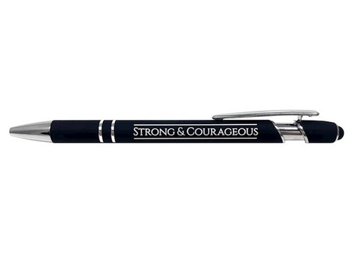 Soft Touch Gift Pen-Strong & Courageous-Black by Swanson