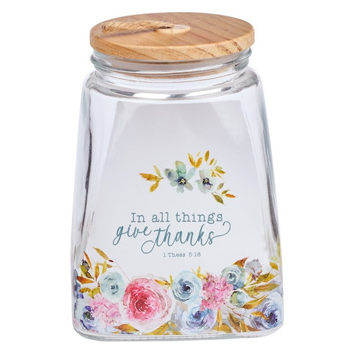 Gratitude Jar-In All Things Give Thanks w/Cards by Christian Art Gift