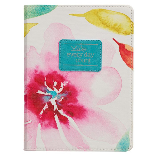 Journal Handy Faux Leather-Pink Daisies/Make Every Day Count by Christian Art Gift