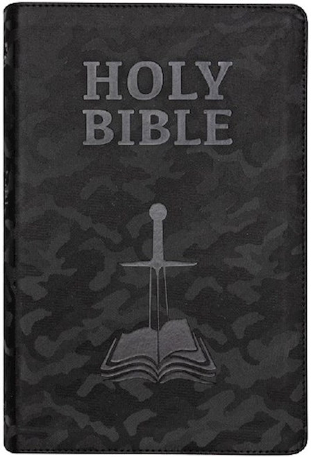 NASB 1995 Children's Edition-Midnight Black Camo Faux Leather Indexed by Steadfast Bibles