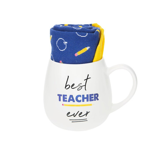 Mug & Sock Set-Best Teacher Ever (15.5 Oz) by Pavilion