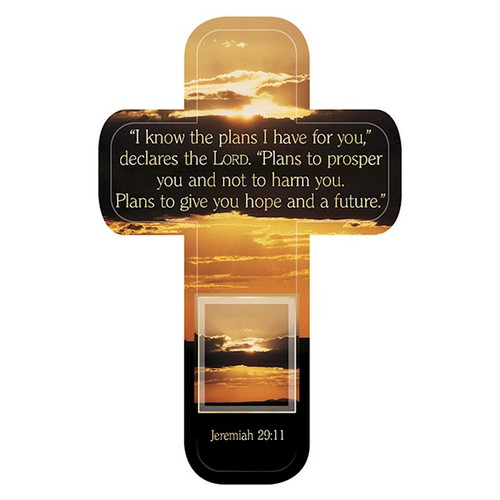Bookmark-Cross-I Know The Plans/Sunset (Pack Of 12) by Christian Art Gift