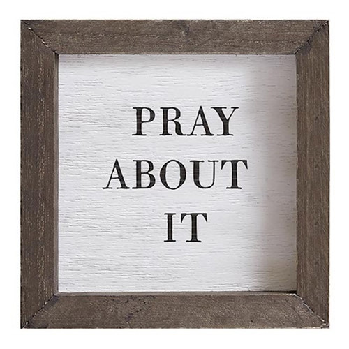 Petite Word Board-Pray About It (6" SQ) by CB Gift