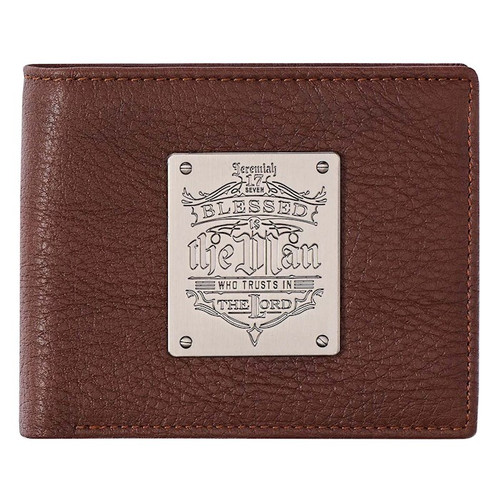 Wallet Leather Blessed Is The Man Jer. 17:7 by Christian Art Gift