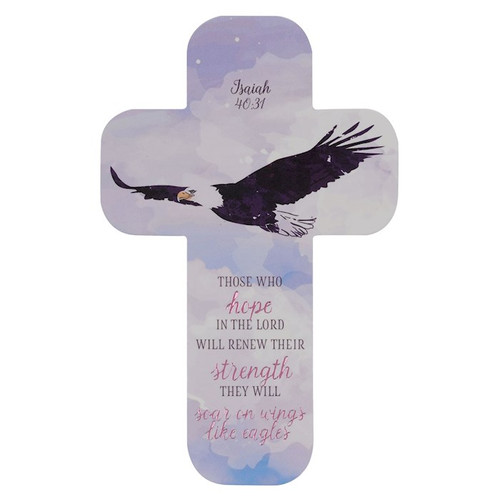 Bookmark-Eagles Wings Isaiah 40:31-Die Cut Cross (Pack Of 12) by Christian Art Gift