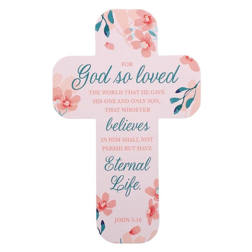 Bookmark-John 3:16-Die Cut Cross (Pack Of 12) by Christian Art Gift