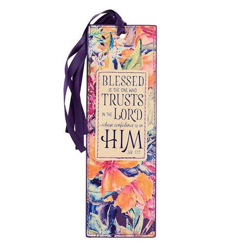 Bookmark-Faux Leather-Blessed Is The One Jeremiah 17:7 by Christian Art Gift