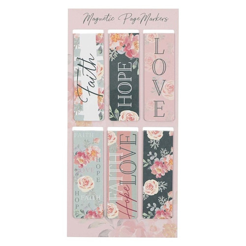 Magnetic Pagemarker Set Faith Hope Love (Set Of 6) by Christian Art Gift