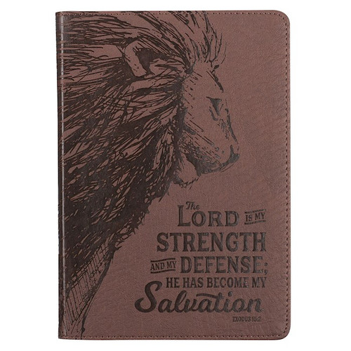 Journal-Classic LuxLeather-The Lord Is My Strength-Brown by Christian Art Gift
