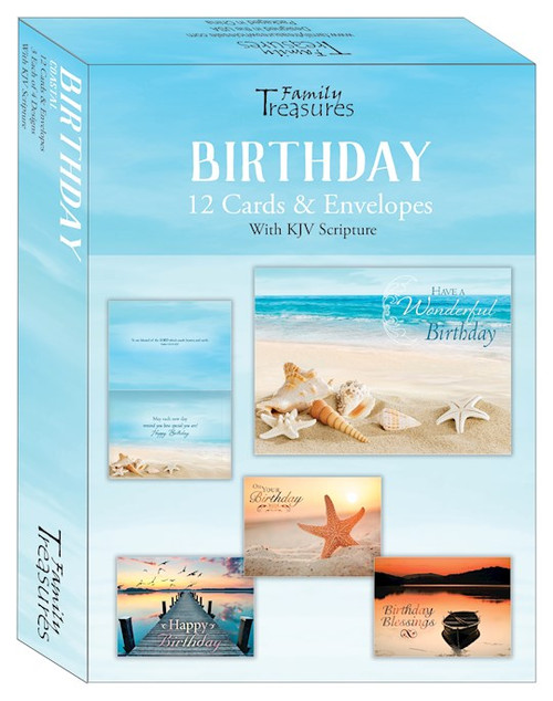 Card-Boxed-Birthday-Coastal (Box Of 12) by Family Treasures