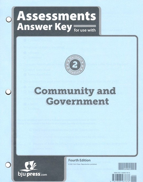 Heritage Studies 2 Assessments Answer Key (4th Edition) by BJU Press
