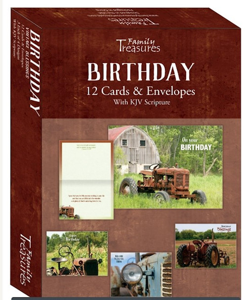 Card-Boxed-Birthday-Vintage Blessings (Box Of 12) by Family Treasures