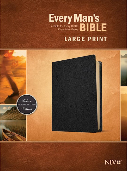 NIV Every Man's Bible/Large Print-Black Genuine Leather by Arterburn Stephen
