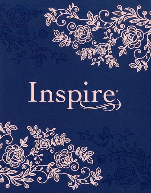 NLT Inspire Bible-Navy LeatherLike Hardcover by Tyndale House
