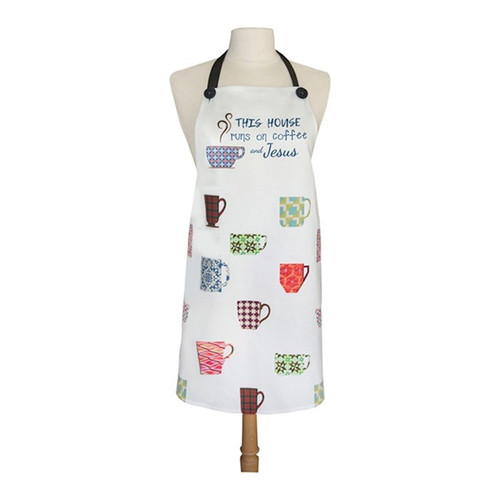 Apron-This House Runs On Coffee And Jesus (27" x 30") by Manual Weavers