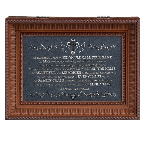 Music Box-Broken Chain-Brown/How Great Thou Art (8" X 6.25" X 2.75") by Roman Inc