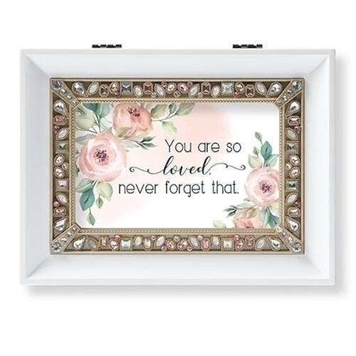 Music Box-You Are So Loved-White/Unchained Melody (8" X 6.25" X 2.75") by Roman Inc
