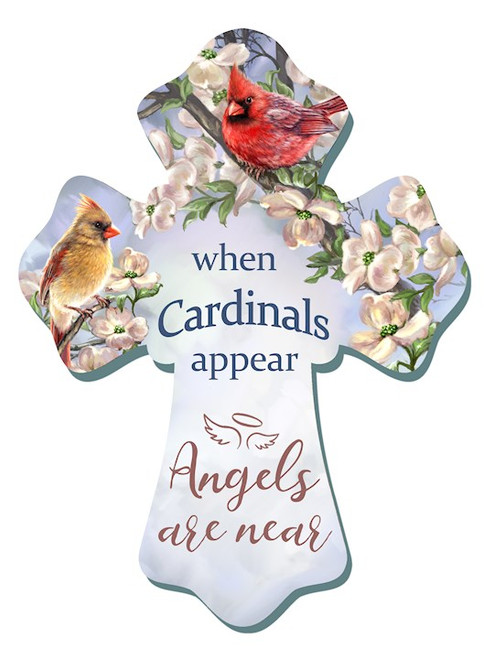 Wall Cross-When Cardinals Appear (6" x 8") by Glow Decor