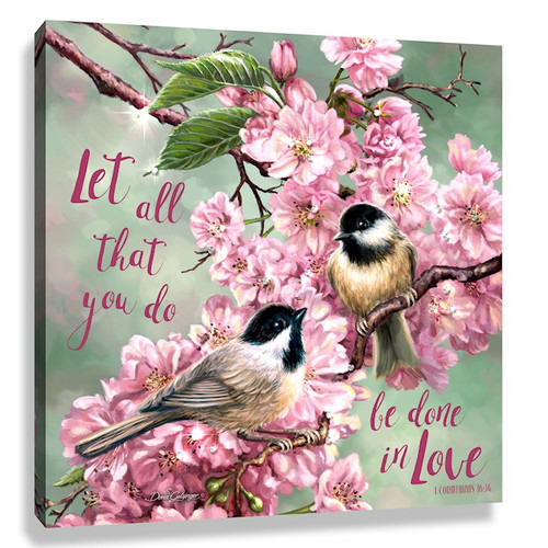Pizazz Print-Love Birds w/Swarovski Crystals (10" x 10") by Glow Decor