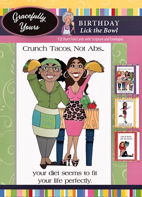 CARD-BIRTHDAY FEATURING CHURCH KITCHEN LADIES (LICK THE BOWL) #175 (PK/12) by Gracefully Yours
