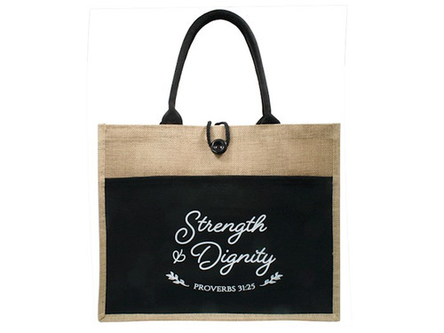 Jute Tote-Strength & Dignity (18" x 13.5" x 5") by Swanson