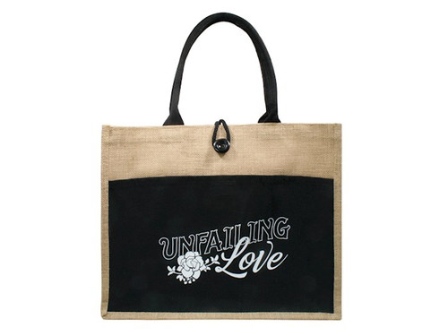 Jute Tote-Unfailing Love (18" x 13.5" x 5") by Swanson