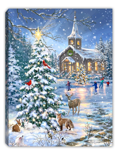 Mini Canvas-Rejoice-LED Tabletop w/Timer (8" x 6") by Christmas