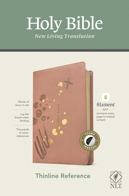 NLT Thinline Reference Bible/Filament Enabled Edition-Pink LeatherLike Indexed by Tyndale House