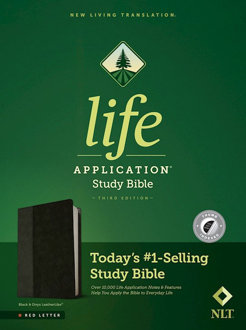 NLT Life Application Study Bible (Third Edition)-RL-Black/Onyx LeatherLike Indexed by Tyndale House