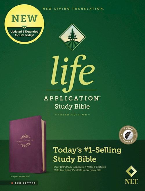 NLT Life Application Study Bible (Third Edition)-RL-Purple LeatherLike Indexed by Tyndale House