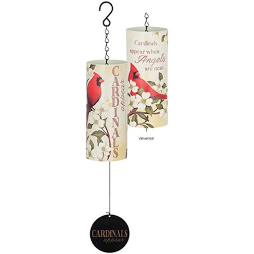 Wind Chime-Cylinder Sonnet-Cardinals Appear (18") by Carson Home Accent