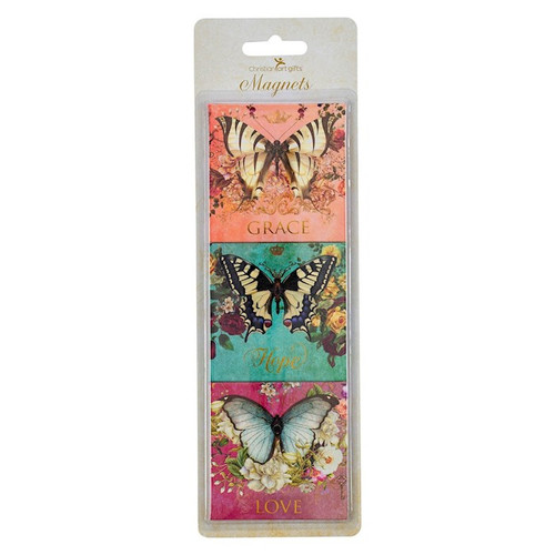 Magnet Set-Butterflies Grace Hope Love (Set Of 3) by Christian Art Gift