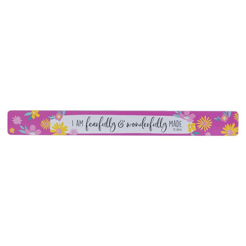 Magnetic Strip-Fearfully & Wonderfully Made Ps. 139:14-Purple Floral (Pack Of 6) by Christian Art Gift