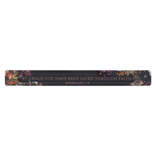 Magnetic Strip-By Grace You Have Been Saved Eph. 2:8-Black Floral (Pack Of 6) by Christian Art Gift